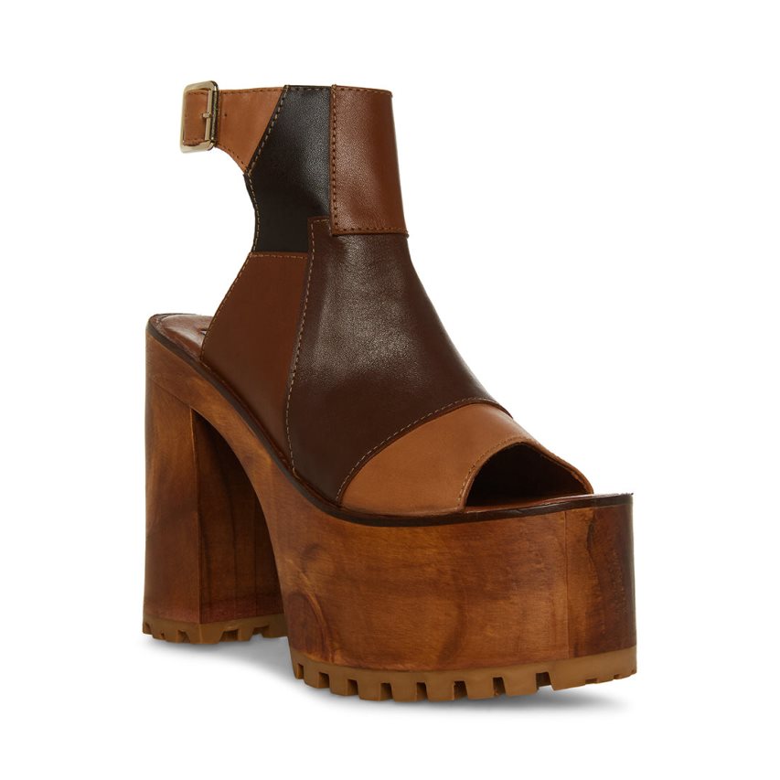 Brown Steve Madden Tamari Women's Platform Sandals | PH 5178GUA